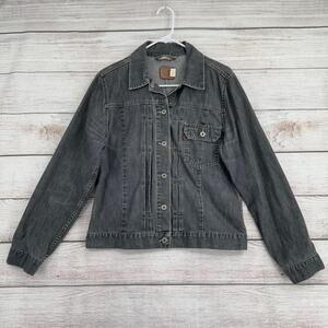 Vintage Y2K‎ Levi's Pleated Denim Jean Jacket Women's Size Medium Gray